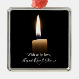 Carré Argenté Ornement de bougies "Avec nous en amour" HAMbyWG
