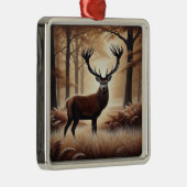 Carré Argenté Ornement de cerfs d'automne (Droite)