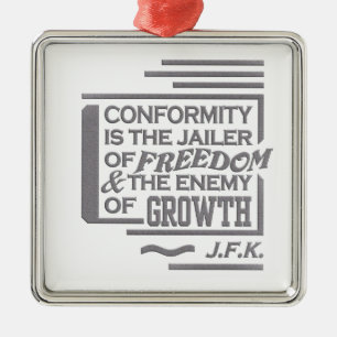 Carré Argenté Ornement de citation JFK