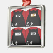 Carré Argenté Ornement de Ninja Kitty (Gauche)