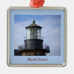 Carré Argenté Ornement de phare de Rhode Island