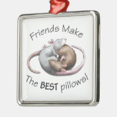 Carré Argenté Ornement de rats de sommeil (Gauche)