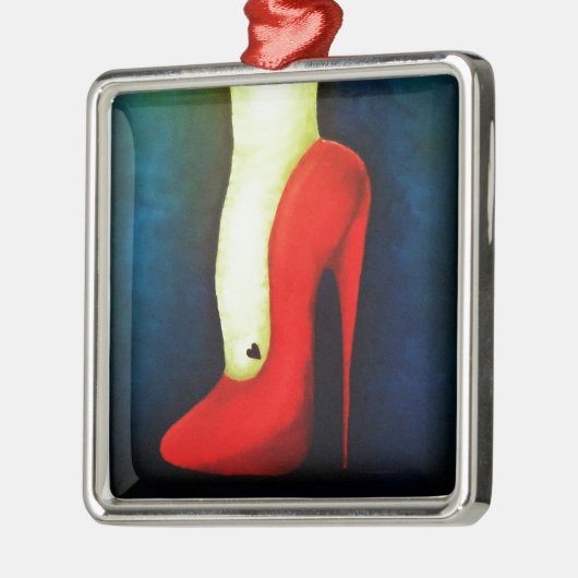 Carré Argenté ornement de talon haut (Gauche)