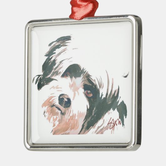 Carré Argenté Ornement de Terrier (Gauche)