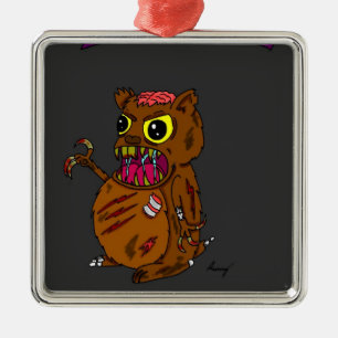 Carré Argenté Ornement de Zombie Hamster