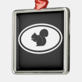 Carré Argenté Ornement d'écureuil noir (Gauche)