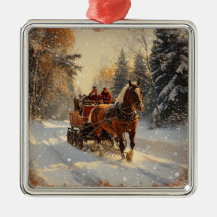 Carré Argenté Ornement Vintage Noël