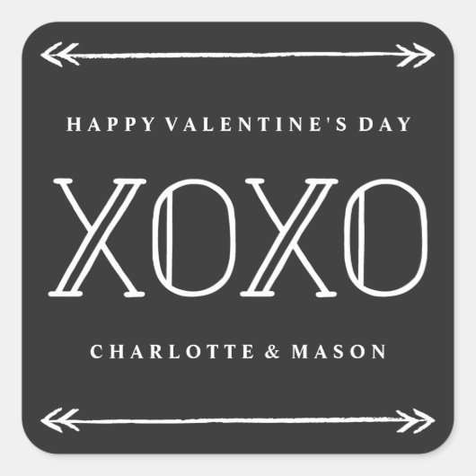 Carré Arrow Frame Sticker Saint Valentin - Noir (Devant)