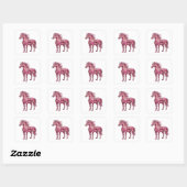 Carré Art de sticker abstrait rose dynamique (Feuille)