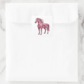 Carré Art de sticker abstrait rose dynamique (Sac)