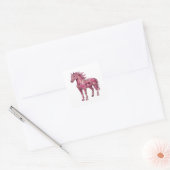 Carré Art de sticker abstrait rose dynamique (Enveloppe)