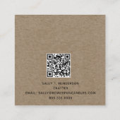 Carré Artisanat à bougies rustique Carte de visite de ca (Dos)