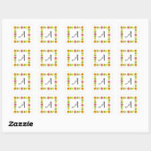 Carré autocollant Citrus Multi Carré Monogram (Feuille)