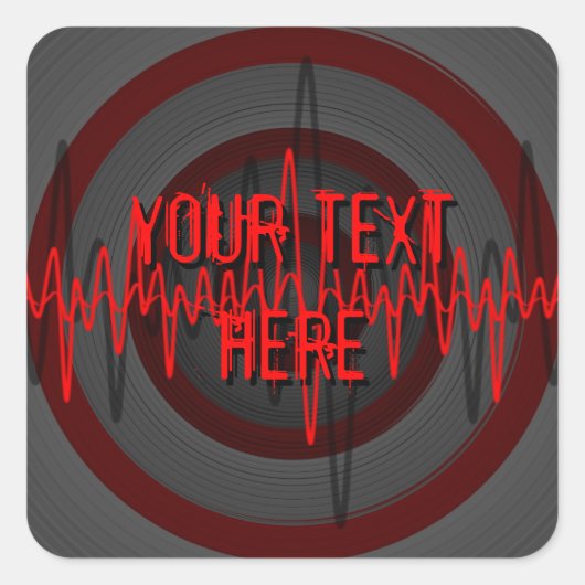 Carré autocollant Sound Red Dark 'Your Text' (Devant)
