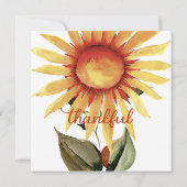 Carré Automne Sunflower Thanksgiving Invitation (Dos)