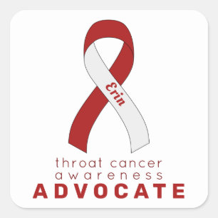 Carré Avocat du cancer de la gorge Sticker White Square