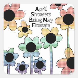 Carré Avril Douches Apporter Sticker May Flowers