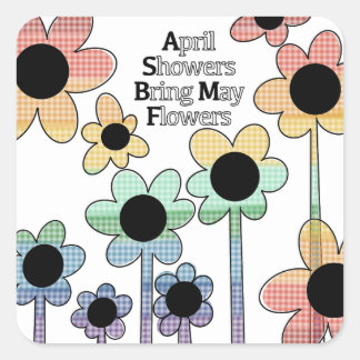 Carré Avril Douches Apporter Sticker May Flowers