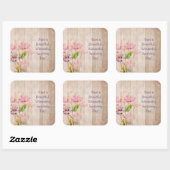 Carré Ayez un Beau Sticker Floral Rustique de jour (Feuille)