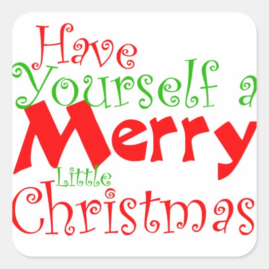 Carré Ayez un joyeux Sticker de Noël (Devant)