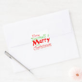 Carré Ayez un joyeux Sticker de Noël (Enveloppe)