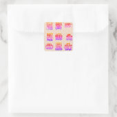 Carré Baby shower Citations Sticker Vinyl (Sac)