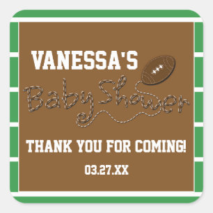 Carré BABY SHOWER DE FOOTBALL TYPOGRAPHIE Cute Sticker É