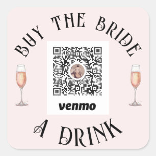 Carré Bachelorette Acheter La Mariée Un Verre Sticker QR