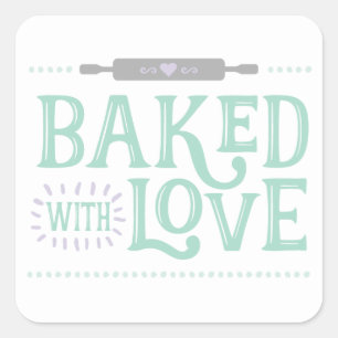 Carré Baked With Love Sticker
