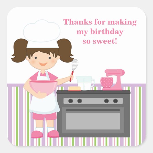Carré Baking Anniversaire Sticker (Devant)