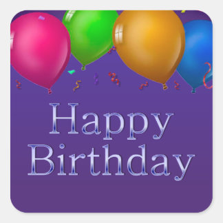 Carré Ballons d'anniversaire heureux Sticker