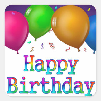 Carré Ballons d'anniversaire heureux Sticker