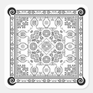 Carré Bandane spirale Hypno Hanky, Sticker pour mouchoir