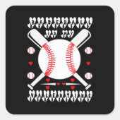 Carré Baseball Is My Valentine Cute Valentine’s Sticker (Devant)