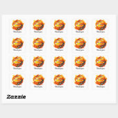 Carré Basketball merci Sticker (Feuille)