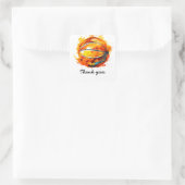Carré Basketball merci Sticker (Sac)