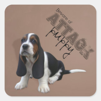 Carré Basset Hound Puppy Sticker