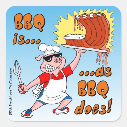 Carré BBQ EST COMME BBQ ! BBQ Sticker (Devant)