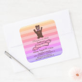 Carré Bear Girl'Anniversaire Sticker (Enveloppe)