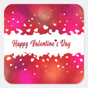 Carré Beau Coeurs Heureuses Saintes-Valentin - Sticker