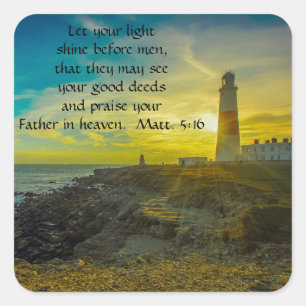 Carré Beau phare Bible Verse Sticker