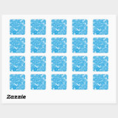 Carré Beaux botaniques Sticker bleu clair Sq (Feuille)