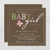 Carré BÉBÉ Baby shower Invitation (Devant / Derrière)