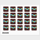 Carré BÉBÉ Blocks Blue Green Boy Sticker (Feuille)