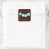 Carré BÉBÉ Blocks Blue Green Boy Sticker (Sac)