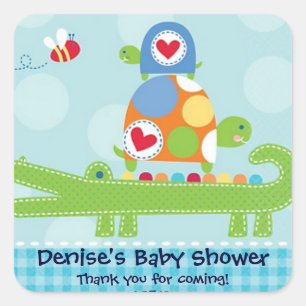 Carré Bébé Crocodile et Sticker de tortue