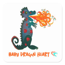 Bébé Dragon Coeur Sticker