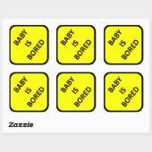 Carré Bébé Est Bored Sticker (Feuille)