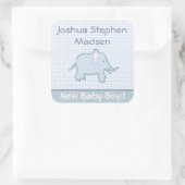 Carré Bébé Faire-part de naissance éléphant Sticker (Sac)