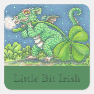 Carré BÉBÉ IRLANDAIS DRAGON IMAGINAIRE STICKER Feuille